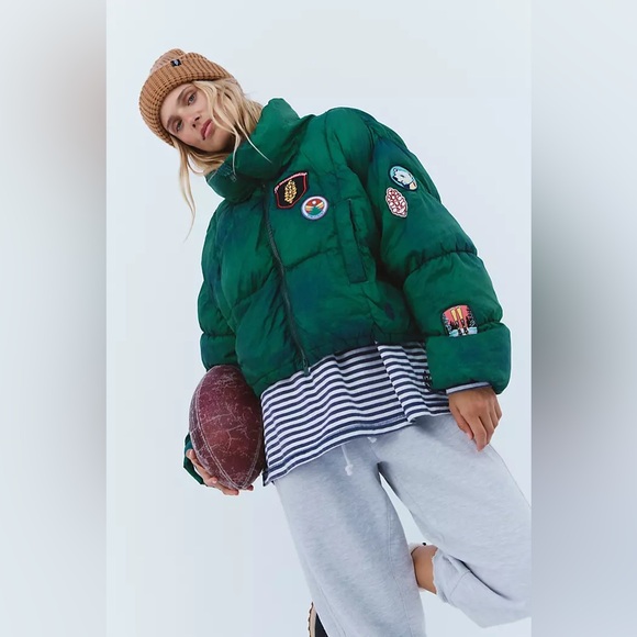 Free People Jackets & Blazers - New FP Movement Free People In A Bubble Patch Puffer Jacket Coat Green sz M